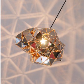 Unique irregular stone shape stainless steel Art Iron LED Pendant Lamp