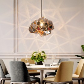 Unique irregular stone shape stainless steel Art Iron LED Pendant Lamp