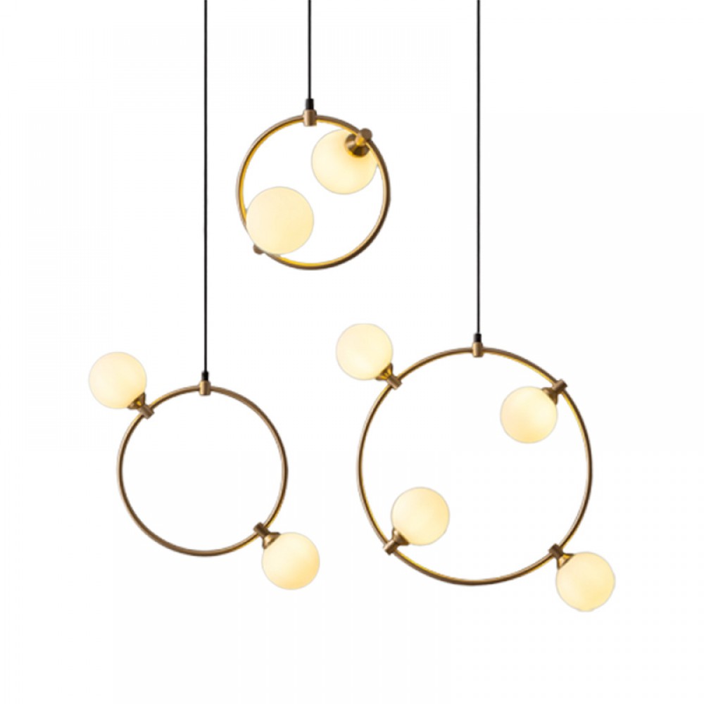 modern minimalist kitchen glass ball art ring pendant lamp