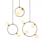 modern minimalist kitchen glass ball art ring pendant lamp