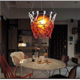 Basketball soccer ball pendant light boy room Basketball style pendant Lamp