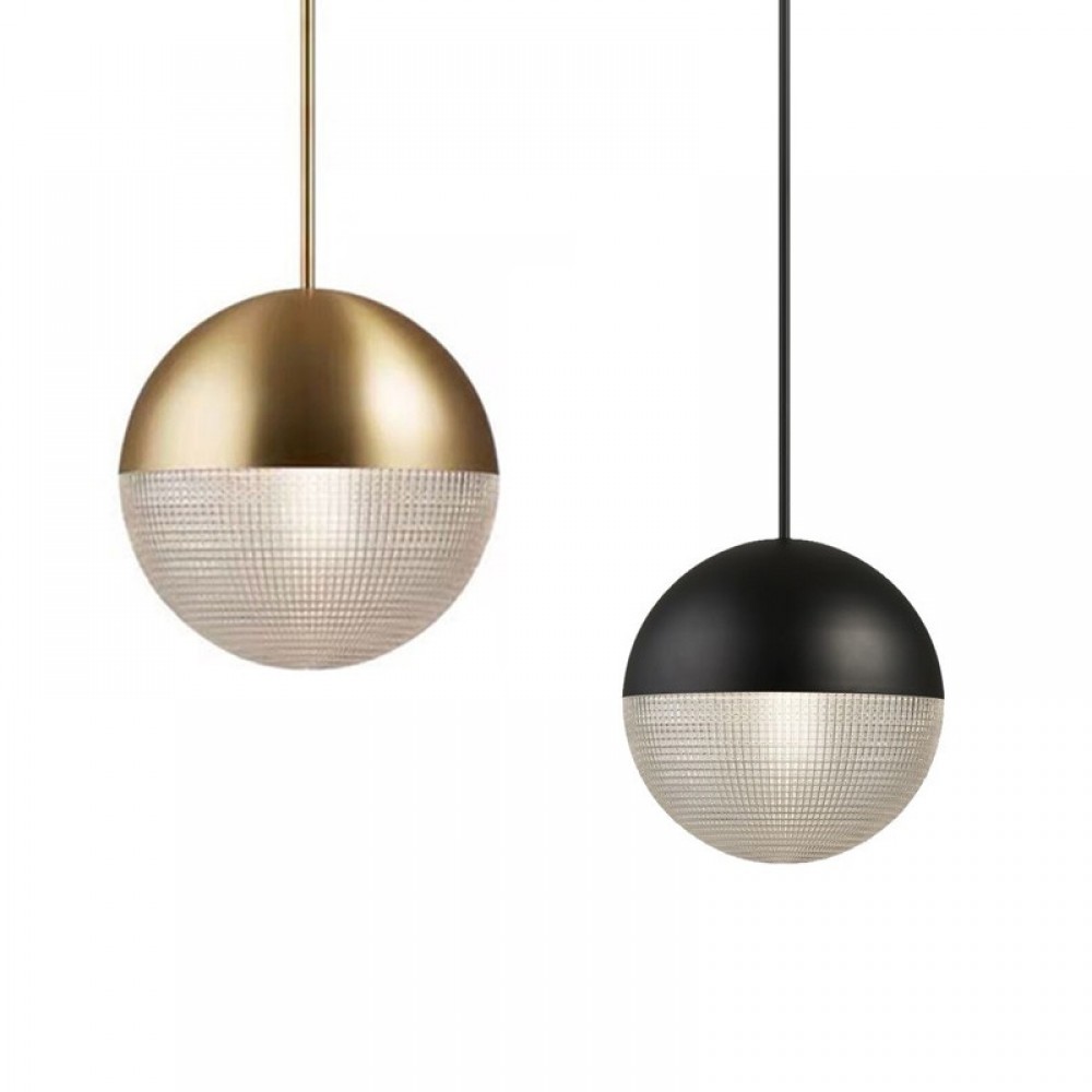 Creative minimalist personality Glass ball Gold plated Hanging light