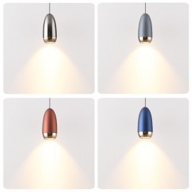 Chrome gray blue red color 5W Modern art Hanging light