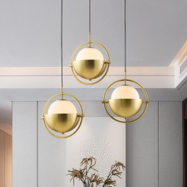 Metal and Glass Globe Lamp home Restaurant LED pendant lamp