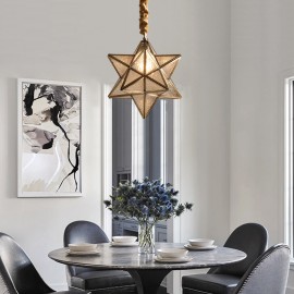 American Style Full copper Star Shape Copper Glass Droplight 