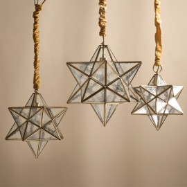 American Style Full copper Star Shape Copper Glass Droplight 