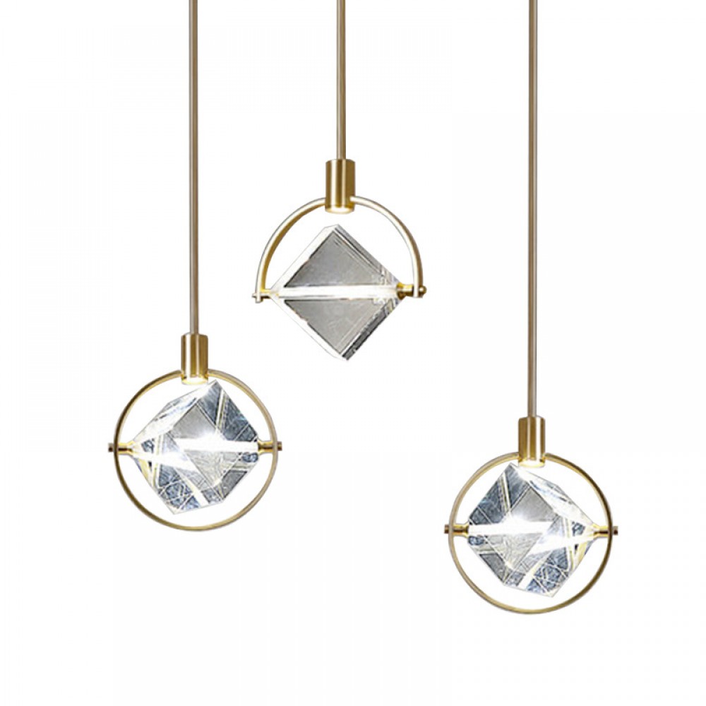 Modern square crystal personality 5W LED Crystal Pendant Lamp