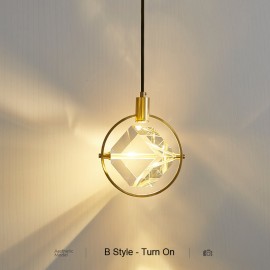 Modern square crystal personality 5W LED Crystal Pendant Lamp