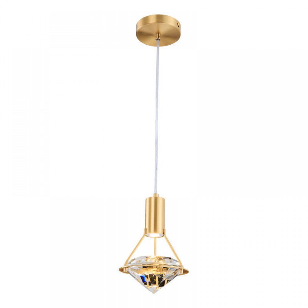 Gold modern small chandelier lighting 5W LED Diamond Shape Pendant Lamp