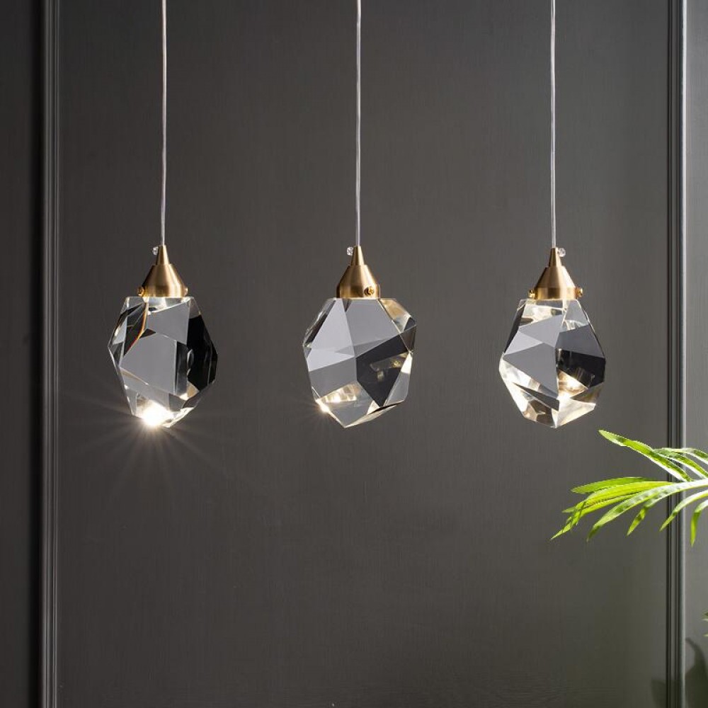 Luxury unique geometric drop mini crystal shining 3W LED Diamond Style Pendant Light