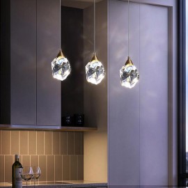 Luxury unique geometric drop mini crystal shining 3W LED Diamond Style Pendant Light