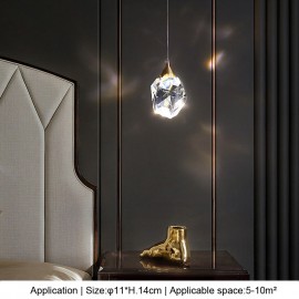 Luxury unique geometric drop mini crystal shining 3W LED Diamond Style Pendant Light