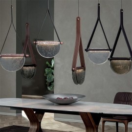 Nordic Chandelier Post-modern Hand-made Leather Pendant Lamp