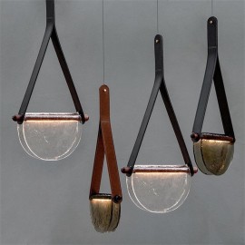 Nordic Chandelier Post-modern Hand-made Leather Pendant Lamp