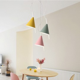 Pink Green Yellow Metal Hanging Iron Creative Linear Hanging lamp 