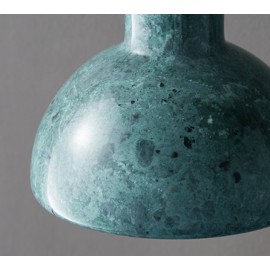 Premium Simple Style Dark Green Bell Shaped Bedside Marble Lampshade Hanging Lamp