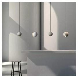 Creative Concrete Planet Stylist Coffee Bar Restaurant Moon Shape Pendant Lamp