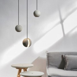 Creative Concrete Planet Stylist Coffee Bar Restaurant Moon Shape Pendant Lamp