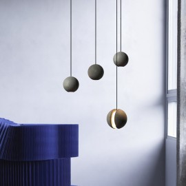 Creative Concrete Planet Stylist Coffee Bar Restaurant Moon Shape Pendant Lamp