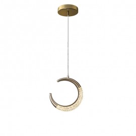 Modern Dining Bed Room Simple Long Line Circle Design Moon Style Pendant Lamp