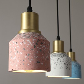 Home Luminous Natural Cement Decorative Lighting Terrazzo Hanging Pendant Lamp