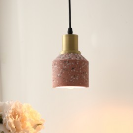 Home Luminous Natural Cement Decorative Lighting Terrazzo Hanging Pendant Lamp