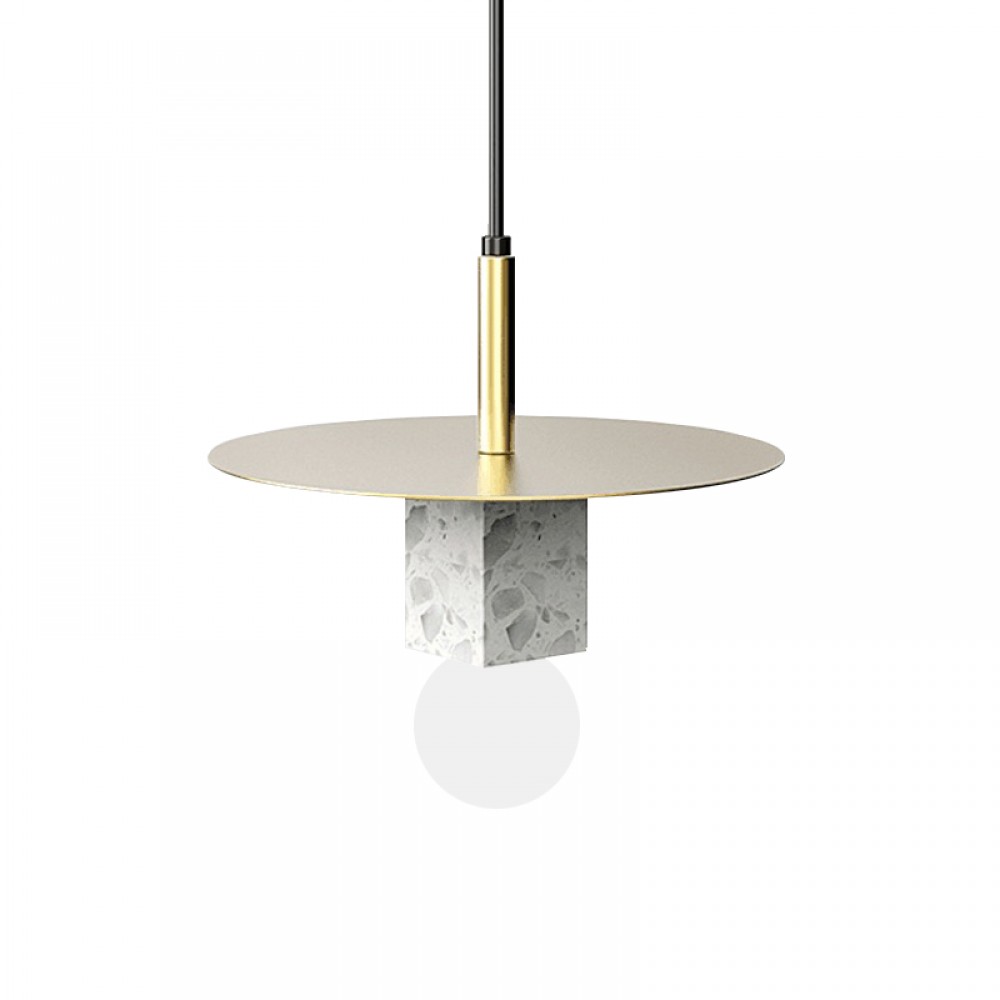 Nordic personality chandelier simple creative Copper Terrazzo LED pendant Lamp