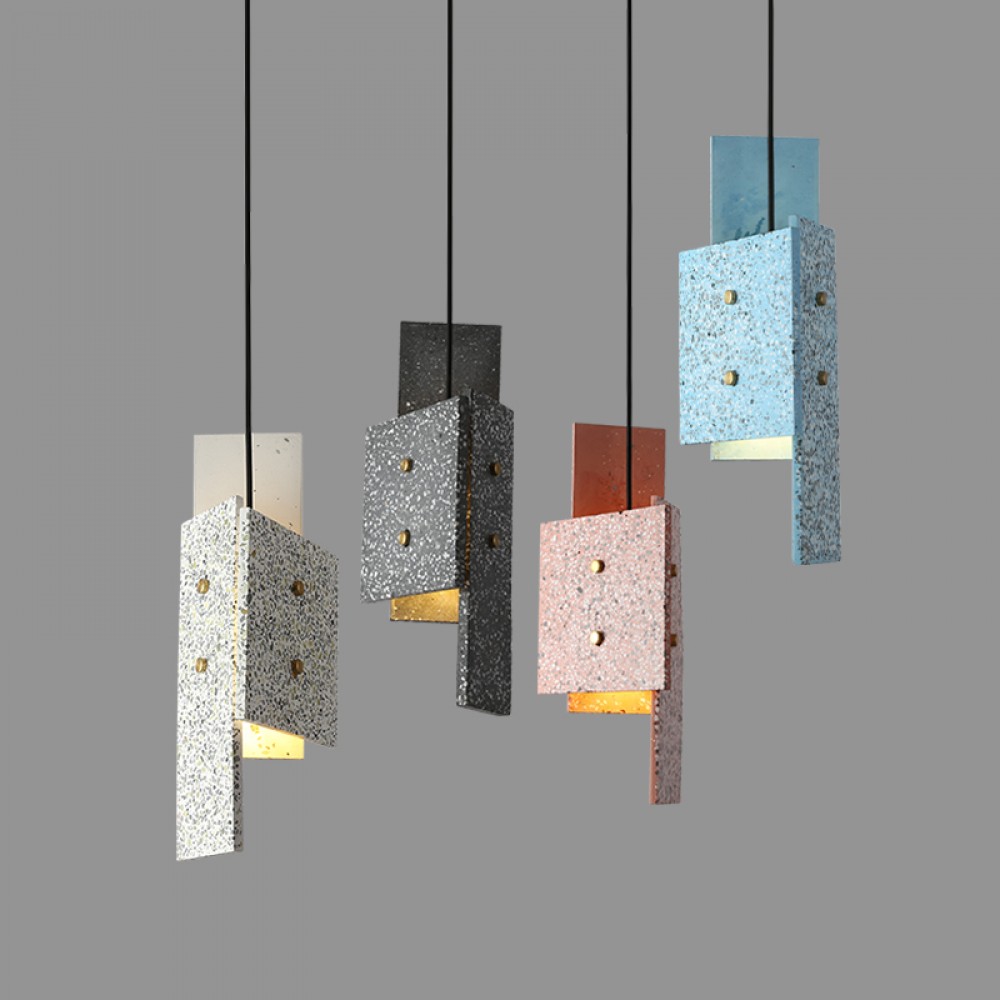 Living Room Dinning Bedroom Concrete Terrazzo Suspended Lamp