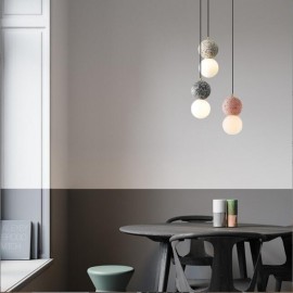 Minimalist Modern Design Black Pink Glass Terrazzo Ball Pendant Lamp