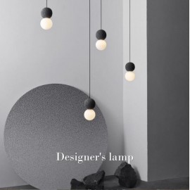 Minimalist Modern Design Black Pink Glass Terrazzo Ball Pendant Lamp