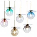 Glass Ball Hanging Living Room Restaurant Bedroom Color Ball Hanging Lamp