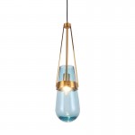 Blue Smoky Clear Shade Lighting Fixtures Arabic Copper Glass Pendant Lamp