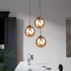 Ceiling Glass Ball Hanging Light Bedside Hanging Glass E14 Pendant Lamp