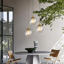 Ceiling Glass Ball Hanging Light Bedside Hanging Glass E14 Pendant Lamp