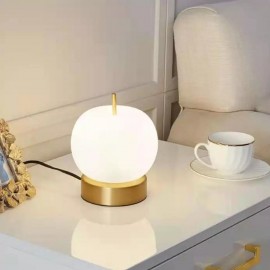 Luxury Gold Bases Glass Decorative Apple Style Bedside Table Lamp