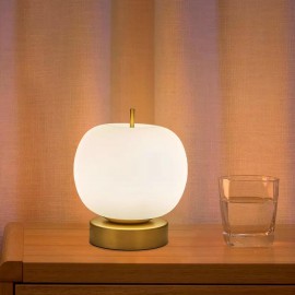 Luxury Gold Bases Glass Decorative Apple Style Bedside Table Lamp