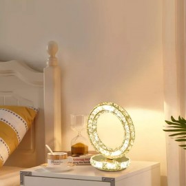 Fashion Stainless Steel Bedside Lamp Bedroom Living Room Crystal Love Table Lamp