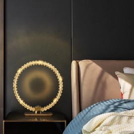 Unique Design Special Smart Crystal Modern Gold for Bedroom Hotel Study Crystal Ring Table Lamp