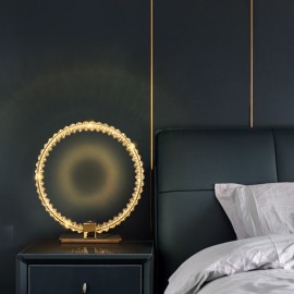 Unique Design Special Smart Crystal Modern Gold for Bedroom Hotel Study Crystal Ring Table Lamp