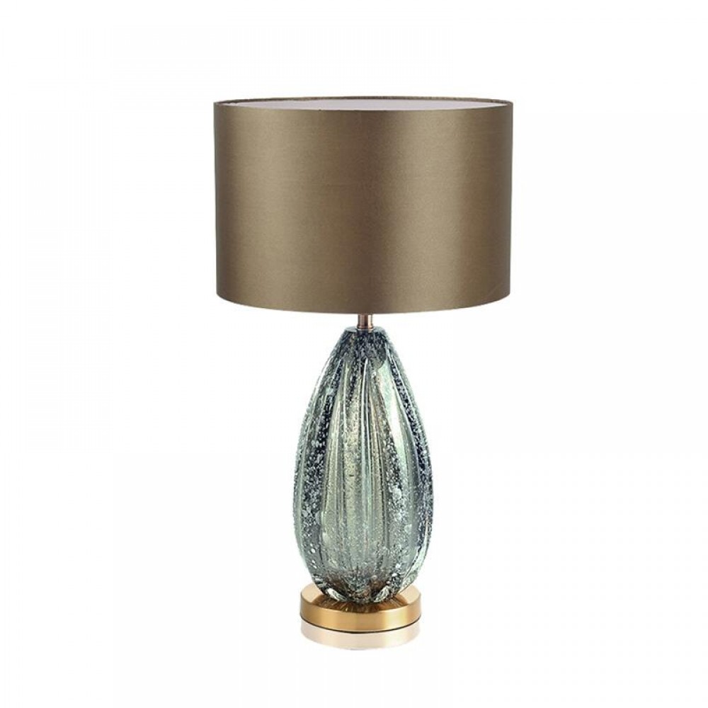 Luxury Design Fashion Glass Holder Lampshade Fabric Sofa Side Led Fashion Glass Table Lamp