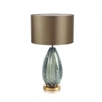 Luxury Design Fashion Glass Holder Lampshade Fabric Sofa Side Led Fashion Glass Table Lamp