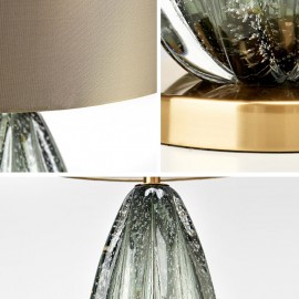 Luxury Design Fashion Glass Holder Lampshade Fabric Sofa Side Led Fashion Glass Table Lamp