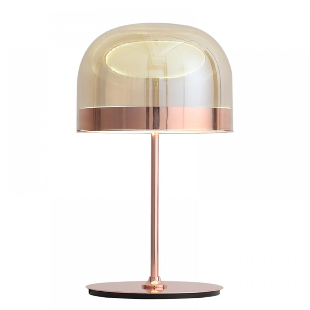 Futuristic Glass Design Room Table Lamp Modern Bedroom Decor Small LED Rose Gold Table Lamp