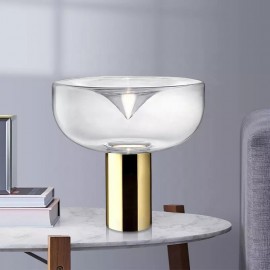 Nordic Creative Glass Living Room Table Lamp Transparent and Gold Art Glass Table Lamp