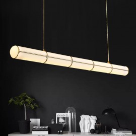 Gold Color Steel And Acrylic Tube Dinner Room Villa Big Tube Pendant Lamp