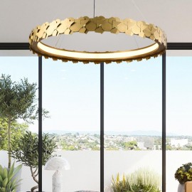 Contemporary Art Decorative reading room pendant lamp LED gold Brass Pendant Chandelier