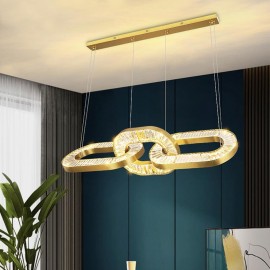 Modern Design Iron Chain Shape Fixture Led Lamp K9 Chain Style Crystal Chandelier