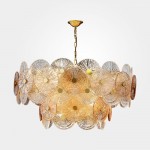 European living room bedroom dining room lamp atmosphere Color Glass Chandelier Lamp 