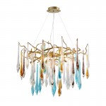 French style dining room lamp luxury living room Copper Crystal Chandelier Lamp