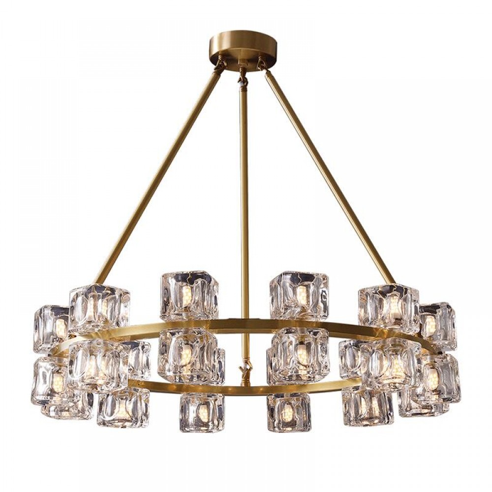 Crystal Nordic design living racking room Indoor Hotel Crystal Brass Chandelier Lamps 